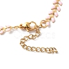 Enamel Ear of Wheat Link Chain Necklace NJEW-P220-02G-03-4