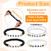 16Pcs 4 Style Acrylic & Handmade Polymer Clay Bead Bracelets BJEW-MA00002-2