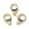 Brass Micro Pave Clear Cubic Zirconia Lobster Claw Clasps KK-K385-009G-2