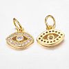 CZ Brass Micro Pave Cubic Zirconia Evil Eye Charms X-ZIRC-L018-10G-2