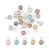 20Pcs Shell Pearl Round Copper Wire Wrapped Pendants PALLOY-PHE00006-6