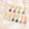 Brass Micro Pave Cubic Zirconia Hoop Dangle Earrings KK-CBA8324-11G-1