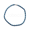 Synthetic Hematite & Brass Column Beaded Necklace Bracelet with Magnetic Clasps SJEW-G079-01A-2