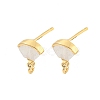 Brass Micro Pave Cubic Zirconia Stud Earrings Finding KK-P263-18KCG-1