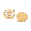 304 Stainless Steel Pave Natural Shell Pendants STAS-F319-02A-G02-2