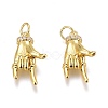 Brass Micro Pave Clear Cubic Zirconia Pendants ZIRC-O035-12G-1