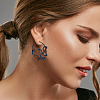 3 Pairs 3 Colors Alloy Snake Wrapped Ring Hoop Earrings for Women EJEW-AN0001-63-4
