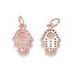 Brass Micro Pave Clear Cubic Zirconia Charms ZIRC-I036-08RG-1
