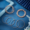 20Pcs 2 Colors Stainless Steel Satellite Chains Stretch Bracelets Set for Women BJEW-UN0001-35-4