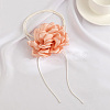 1Pc Retro Cloth Rose Flower Waxed Cord Wrap Choker Necklaces for Women NJEW-CP0001-05D-3