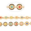 Ion Plating(IP) 304 Stainless Steel Flat Round with Flower Link Chains STAS-N092-125-4