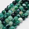 Natural Striped Agate/Banded Agate Bead Strands G-K155-B-8mm-07-1