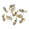 Brass Micro Blue Cubic Zirconia Pendants ZIRC-F120-063G-4