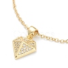 Brass Micro Pave Clear Cubic Zirconia Pendant Necklaces NJEW-F281-04-2