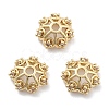 Rack Plating Flower Brass Micro Pave Clear Cubic Zirconia Bead Caps KK-H449-65G-02-NR-1