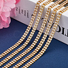 Golden Iron Rhinestone Strass Chains CH-WH0009-04G-01-6