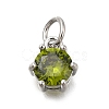 Brass Pave Cubic Zirconia Pendants KK-V002-23P-03-1