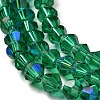 Transparent Electroplate Glass Beads Strands GLAA-F029-3mm-D10-3