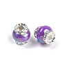 Resin Beads with Brass Rhinestone Rondelle KK-H490-05P-3