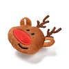 Christmas Deer Cotton & Non-Woven & Velvet Fabric Brooch JEWB-A003-13-3