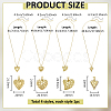 4Pcs 4 Styles Valentine's Day Brass Textured Heart Pendant Cable Chain Necklaces for Women NJEW-PH0001-53-2