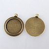 Vintage Tibetan Style Alloy Pendant Cabochon Bezel Settings X-TIBEP-M018-102AB-NF-2