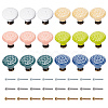 18Pcs 6 Color Round Embosssed Porcelain Drawer Handles DIY-CP0007-41-1