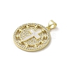 Brass Micro Pave Clear Cubic Zirconia Pendants KK-I708-04E-G-2