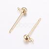 Brass Stud Earring Findings KK-F714-05G-2