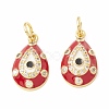 Rack Plating Brass Micro Pave Cubic Zirconia Pendants KK-H428-03G-3