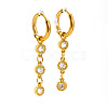 304 Stainless Steel Pave Cubic Zirconia Hoop Earrings for Women WGDFE33-01-3