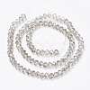 Electroplate Transparent Glass Beads Strands EGLA-A034-T6mm-E15-2