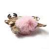 Imitation Rex Rabbit Fur & PU Leather Christmas Reindeer Pendant Keychain KEYC-K018-02KCG-02-3