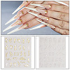 10 Sheets 10 Style Gold Stamping Wave French French Tips Nail Stickers MRMJ-HY0002-33-4
