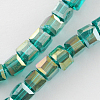 Electroplate Glass Beads Strands X-EGLA-R030-8x8mm-11-1