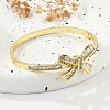 Brass Micro Pave Clear Cubic Zirconia Hinged Bangles for Women BJEW-K274-04G-2