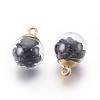 Transparent Glass Bottle Pendants GLAA-L018-04-2