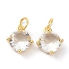 Brass Cubic Zirconia Charms X-ZIRC-C022-05G-1
