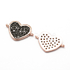 Brass Micro Pave Grade AAA Cubic Zirconia Links ZIRC-G100-27RG-NR-1