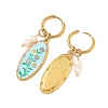 Printed 304 Stainless Steel Huggie Hoop Earrings EJEW-JE07394-5