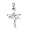 Brass Micro Pave Clear Cubic Zirconia Pendants CU-CBA9883-05B-P-1