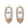 Brass Micro Pave Clear Cubic Zirconia Fishhook Clasps KK-Q278-001-NF-1