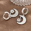 Brass Micro Pave Cubic Zirconia Hoop Dangle Earrings KK-CBA8324-05A-P-3