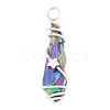 Electroplated Raw Rough Natural Quartz Crystal Copper Wire Wrapped Pendants PALLOY-JF02414-02-3