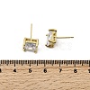 Brass Clear Cubic Zirconia Rectangle Stud Earrings EJEW-L261-025G-5
