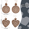 ANATTASOUL 6 Pairs 6 Styles Wood Dangle Earrings with Iron Earring Pins EJEW-AN0004-60-2