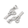 Brass Micro Pave Clear Cubic Zirconia Pendants CU-L277-08P-2