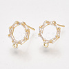 Brass Cubic Zirconia Stud Earring Findings LS-X-KK-S350-343-1