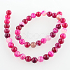 Natural Striped Agate/Banded Agate Round Bead Strands G-E233-05-2