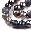 Electroplate Natural Agate Beads Strands G-T131-55-25-3